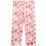 2pc Satin Long Sleeve Love Is In The Air Pant Set