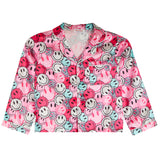 2pc Super Happy Print Satin Lounge Pant Set - Denny's