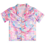 2pc Sweet Bears Satin Short Sleeve Short Set