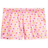 2pc Cake Print Satin Short Sleeve Short Set