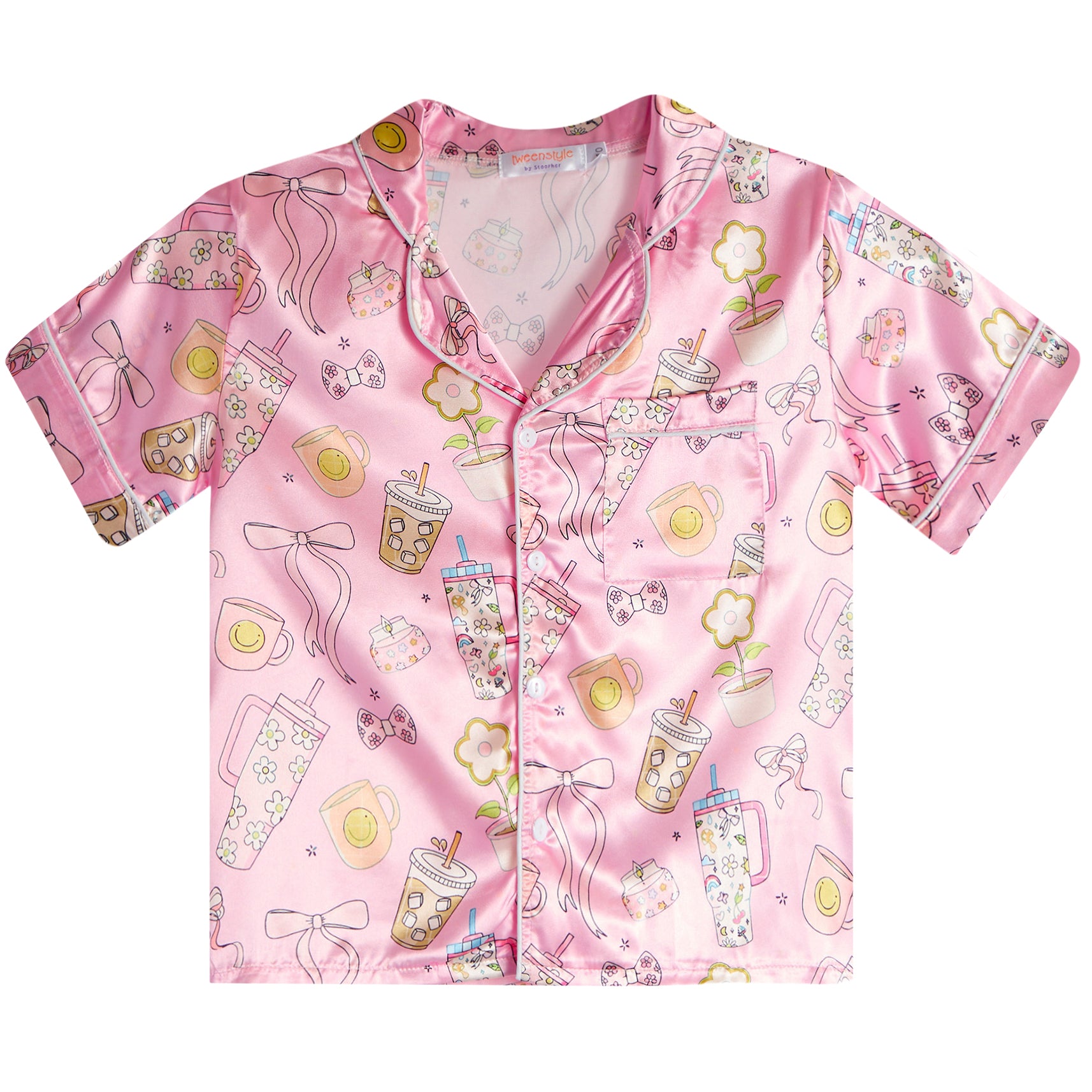 2pc Spring Things Satin Short Set - Denny's