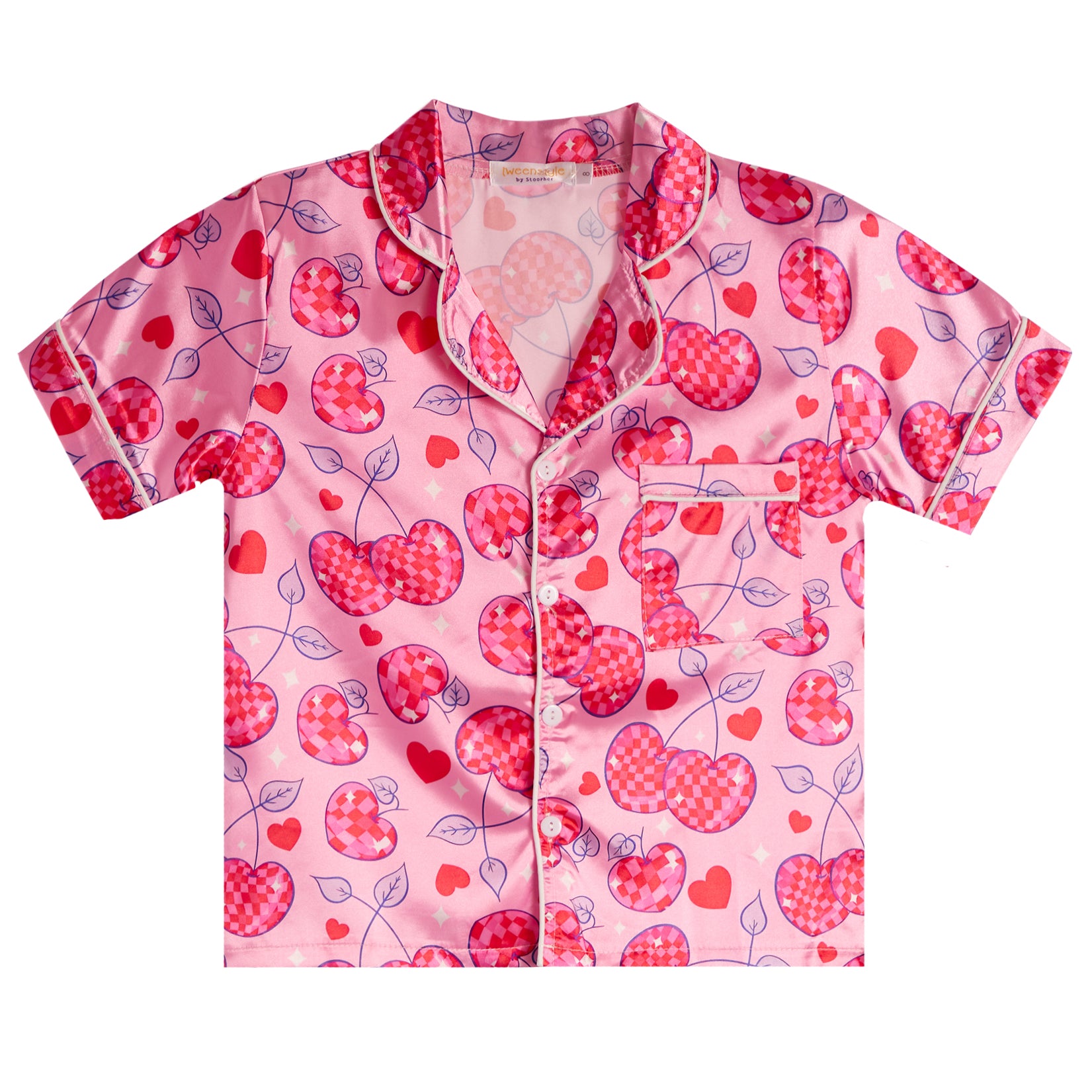 2pc Satin Love Cherries Short Set - Denny's