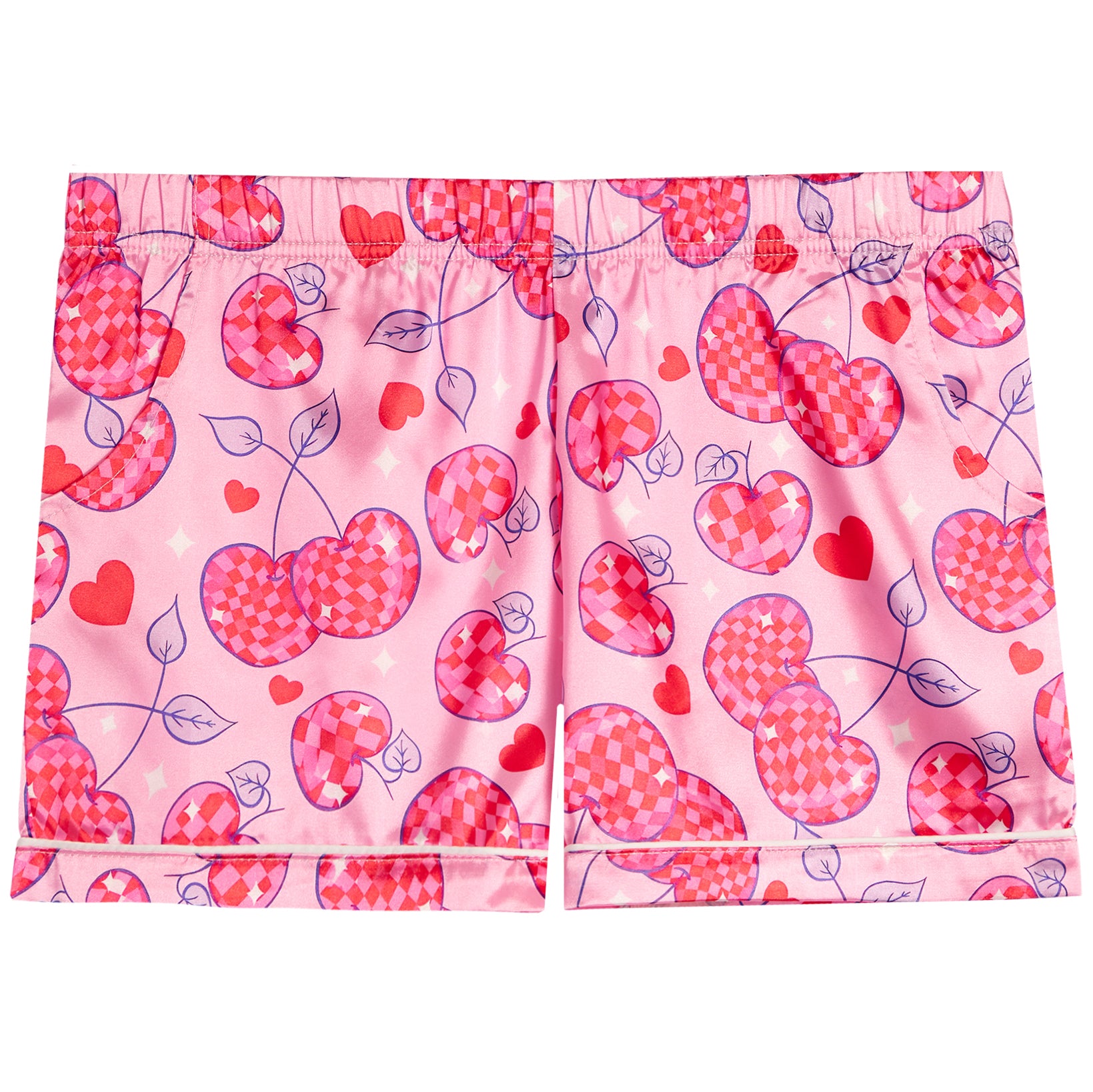 2pc Satin Love Cherries Short Set - Denny's