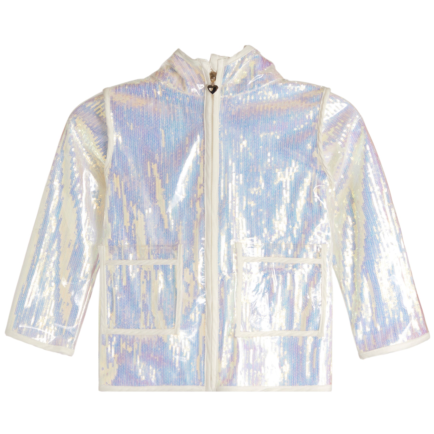 White Sequin Raincoat - Denny's