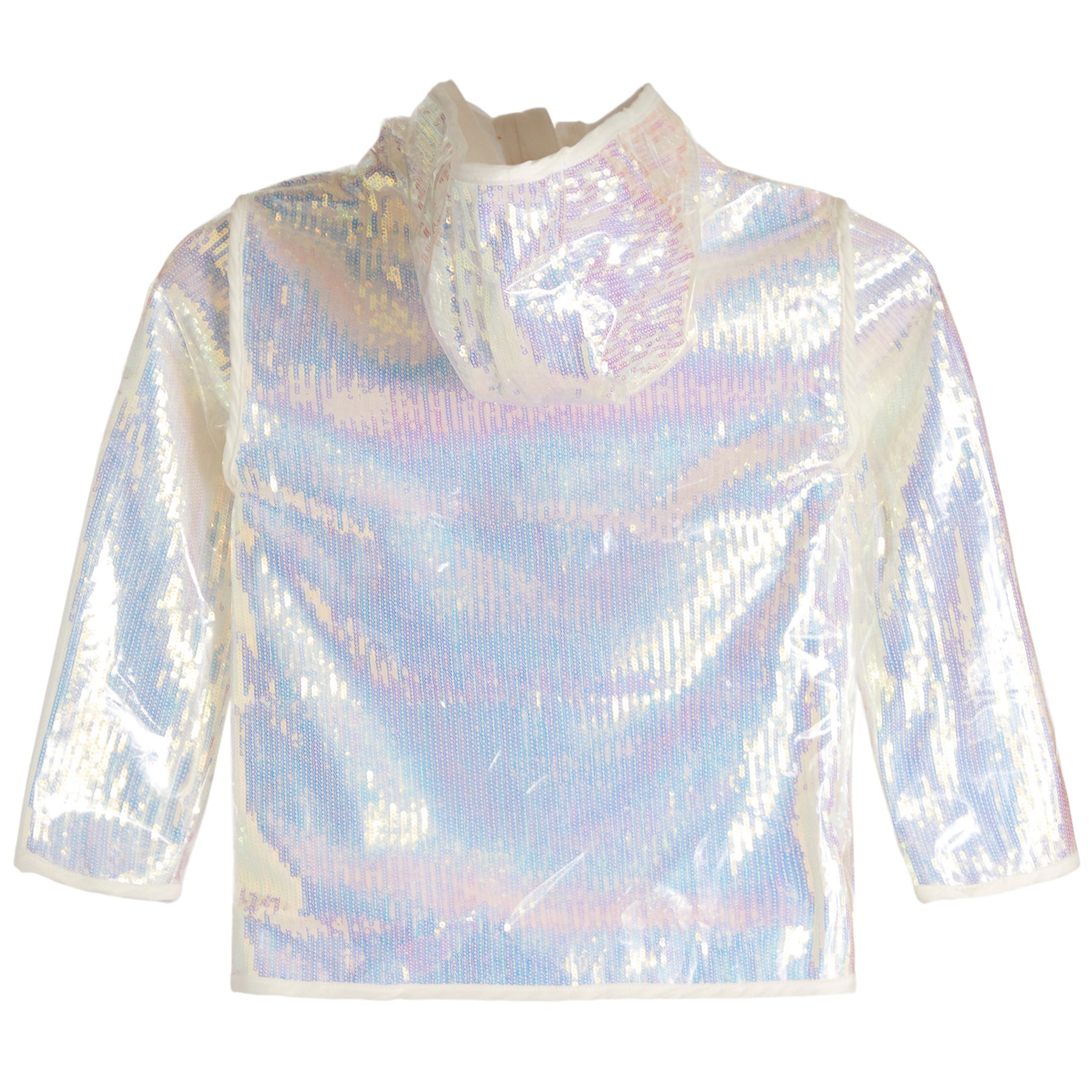 White Sequin Raincoat - Denny's