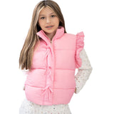 Ruffle Puffer Vest With Bows - Denny's