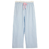 Pin Stripe Lounge Pant With Lace Trim