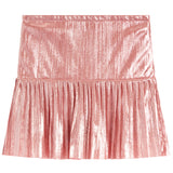 Metallic Drop Waist Pleated Skort