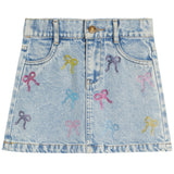 Sequin Bows Denim Skirt