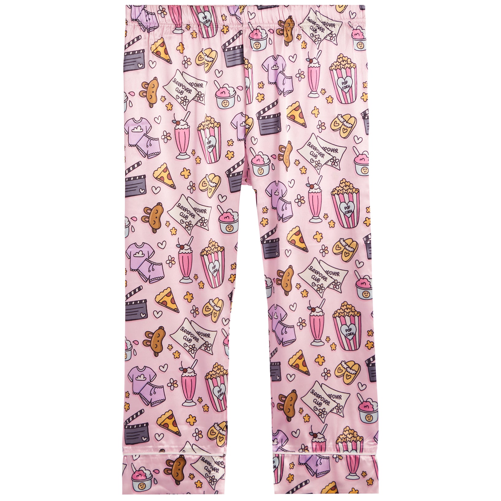 2pc Movie Night Print Satin Pant Set - Denny's