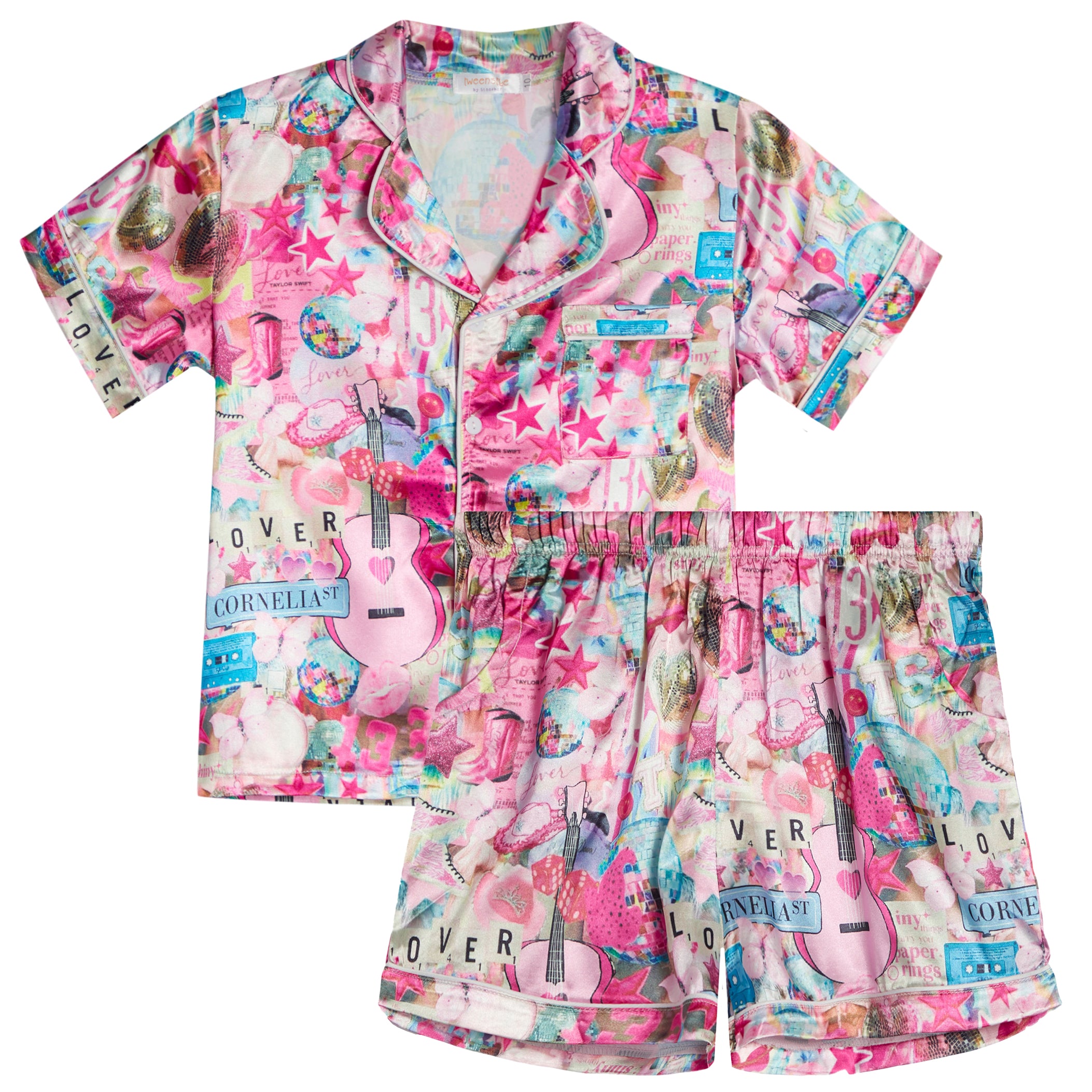 2pc Satin Short Set - Denny's