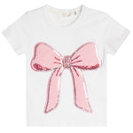 Chenille Bow Short Sleeve Tee - Denny's