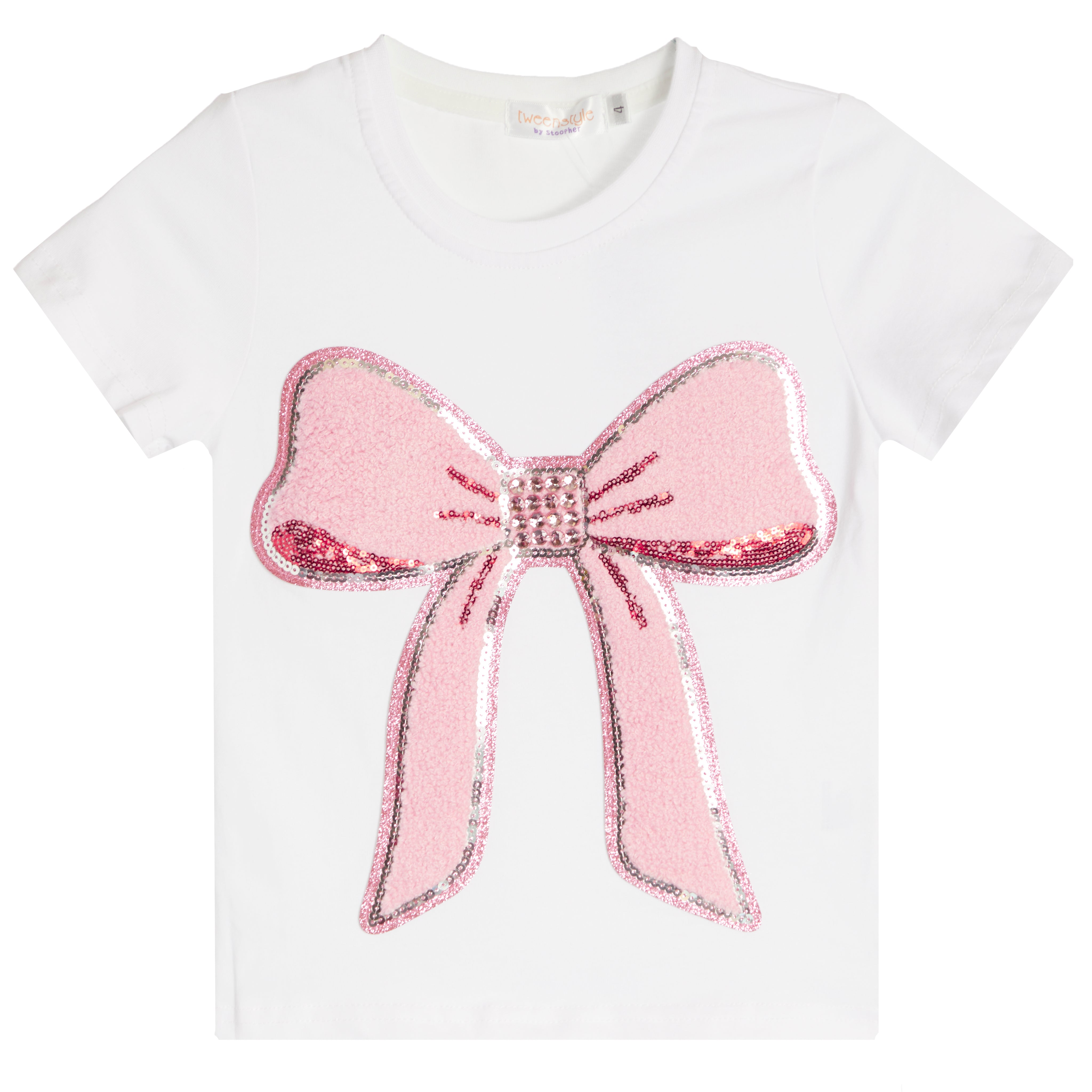 Chenille Bow Short Sleeve Tee - Denny's