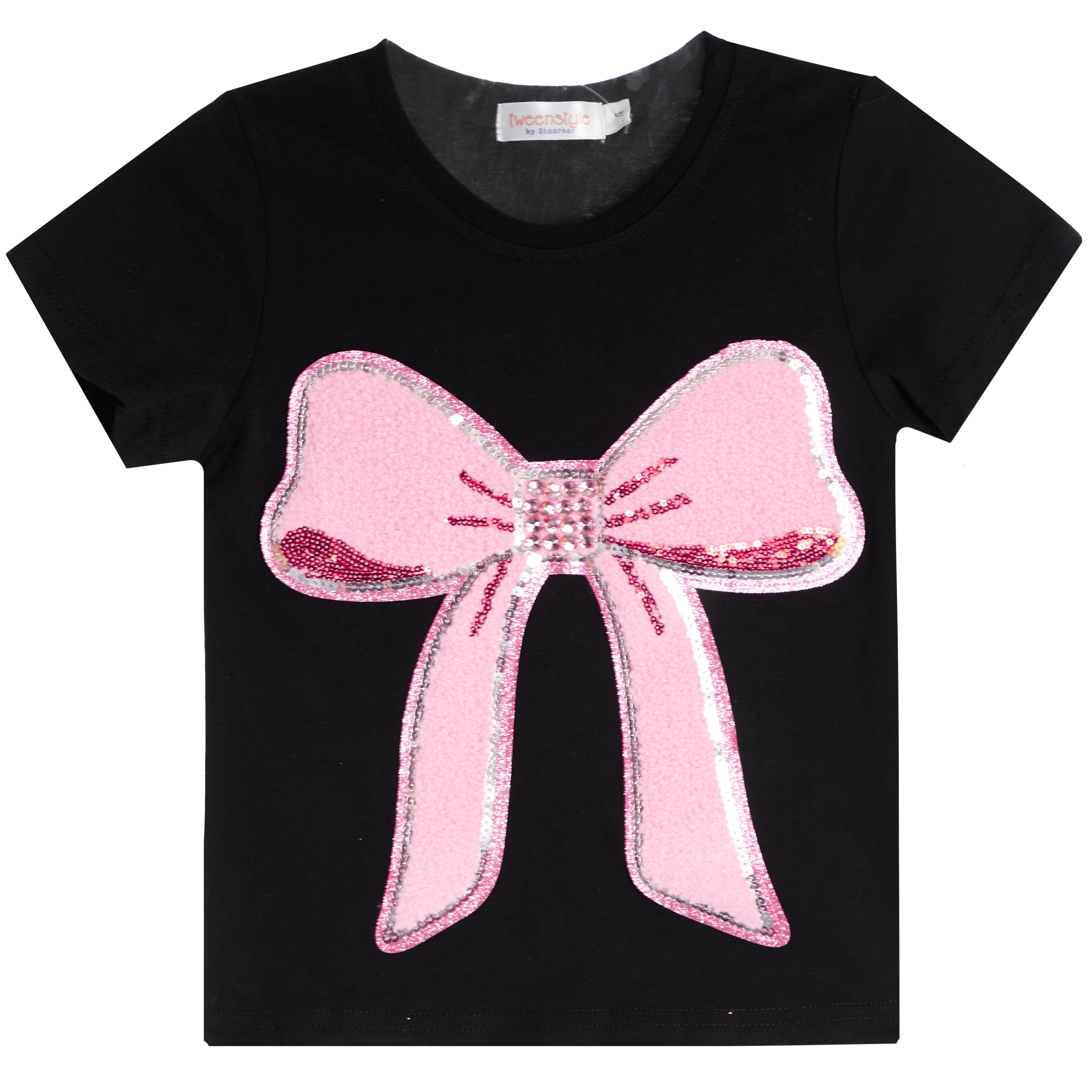 Chenille Bow Short Sleeve Tee - Denny's