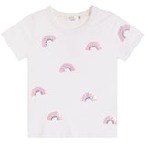 Short Sleeve Tee With Allover Sequin Rainbows