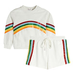 2pc Rainbow Sequin Stripe Shortset - Denny's