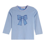3/4 Sleeve Blue Heart Bow Tee