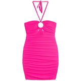 Stormy Mesh Ring Halter Dress - Denny's
