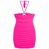 Stormy Mesh Ring Halter Dress - Denny's