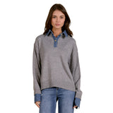 Denim Collar and Cuff Polo