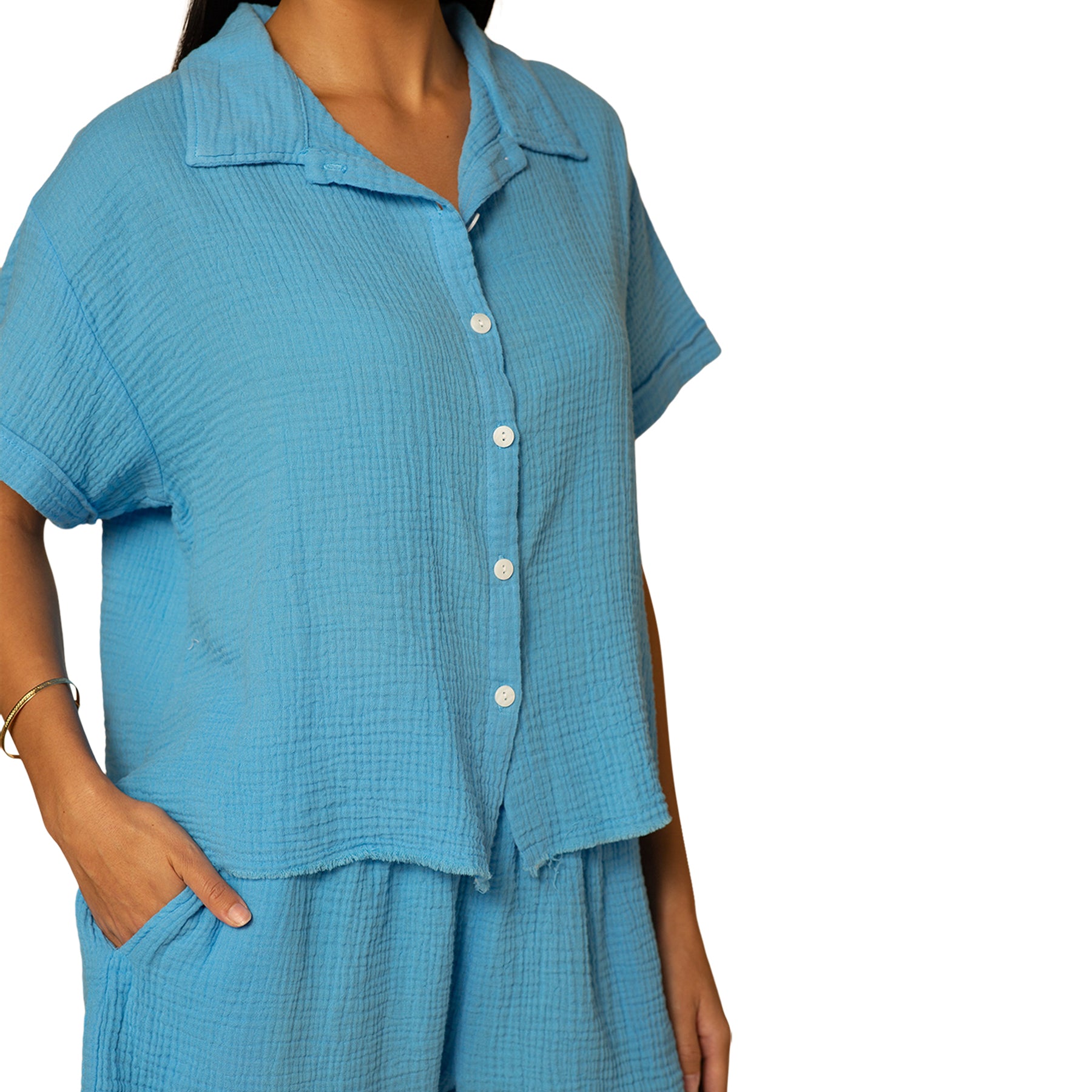 Gauze Button Down - Denny's