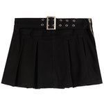 Pleasted Micro Mini Belted Skort - Denny's