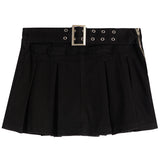 Pleasted Micro Mini Belted Skort - Denny's