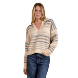Stripe Collared Vneck Sweater