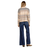 Stripe Collared Vneck Sweater