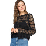 Pointelle Crop Sweater