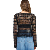 Pointelle Crop Sweater