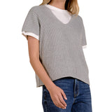 Layered Short Sleeve Sweater