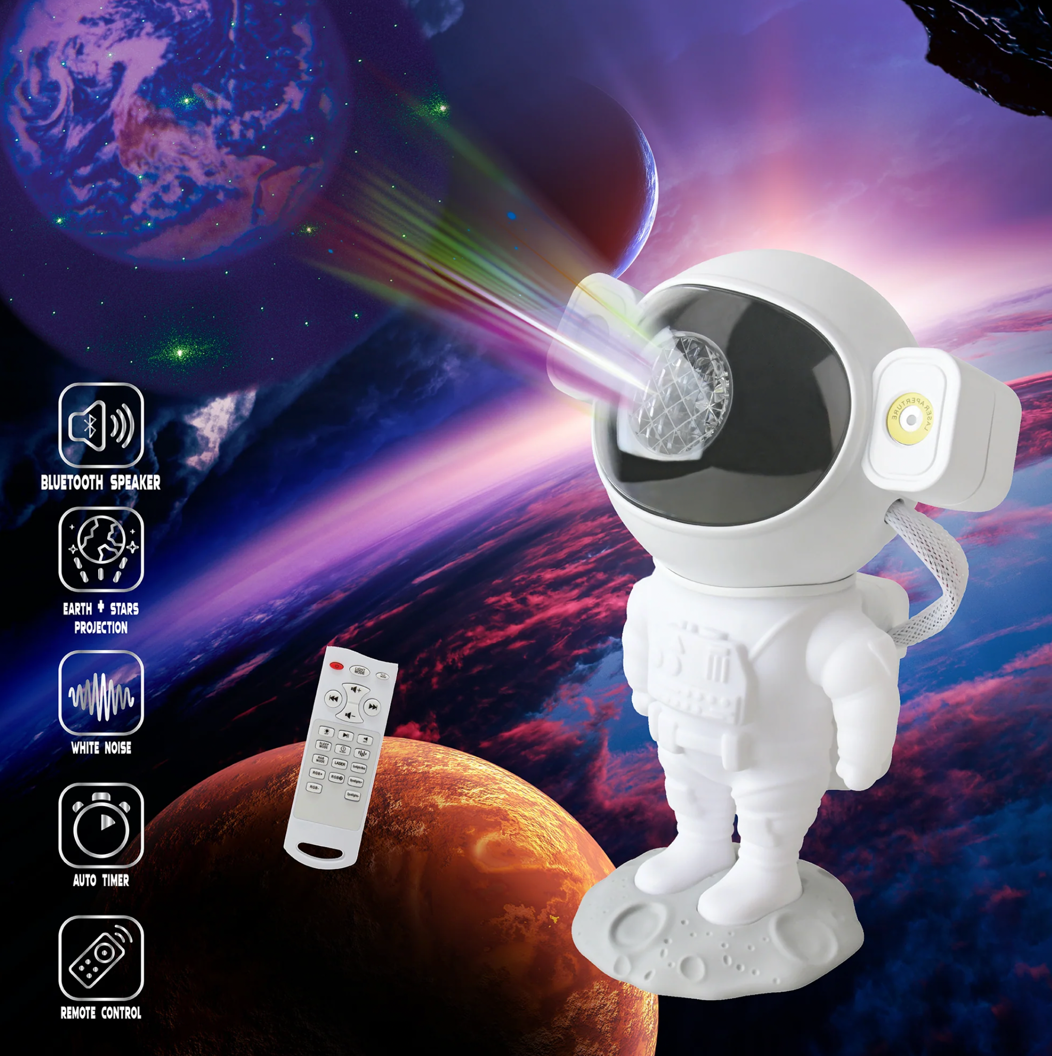 Astronaut LED Projector & Bluetooth Speaker - Denny's