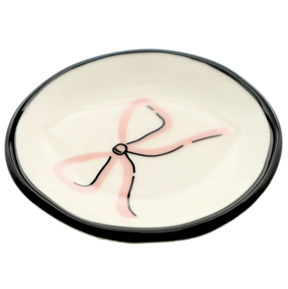 Pastel Pink Bow Ring Dish - Denny's