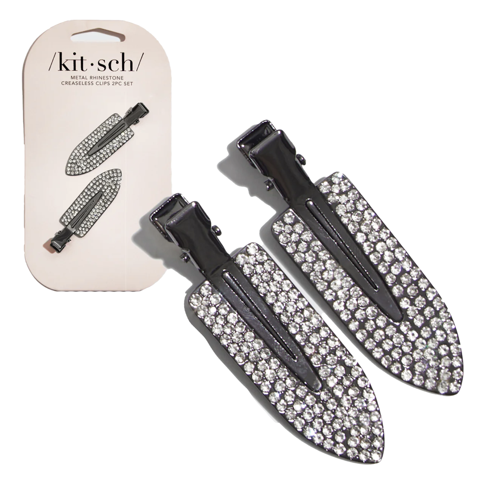 Metal Rhinestone Creaseless Clip 2pc Set - Denny's