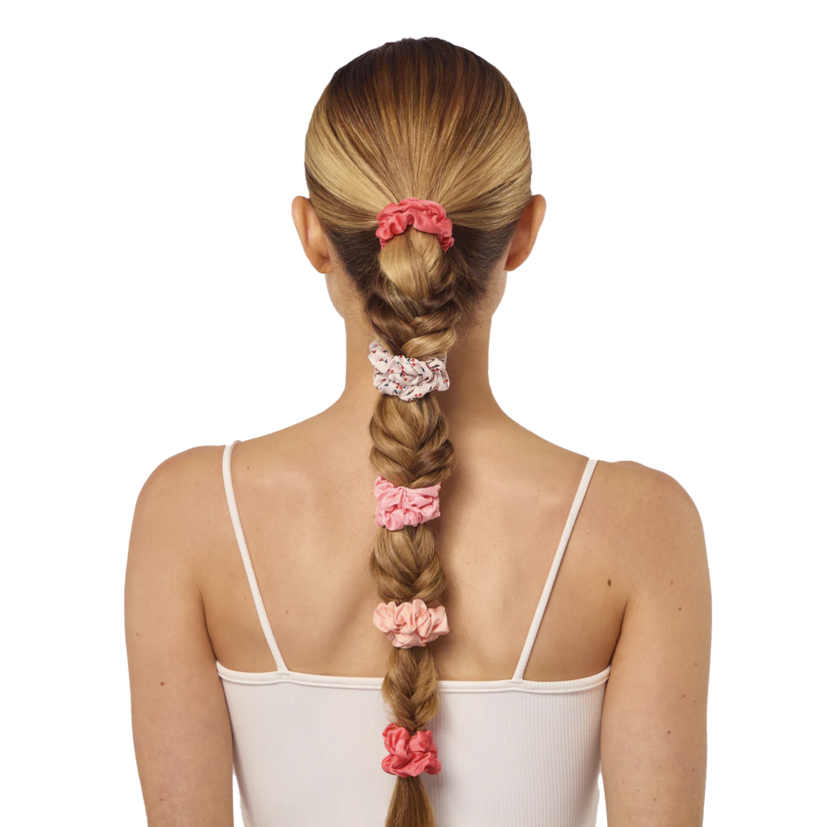 Cherry Blossom Satin Scrunchie 5pc Set - Denny's