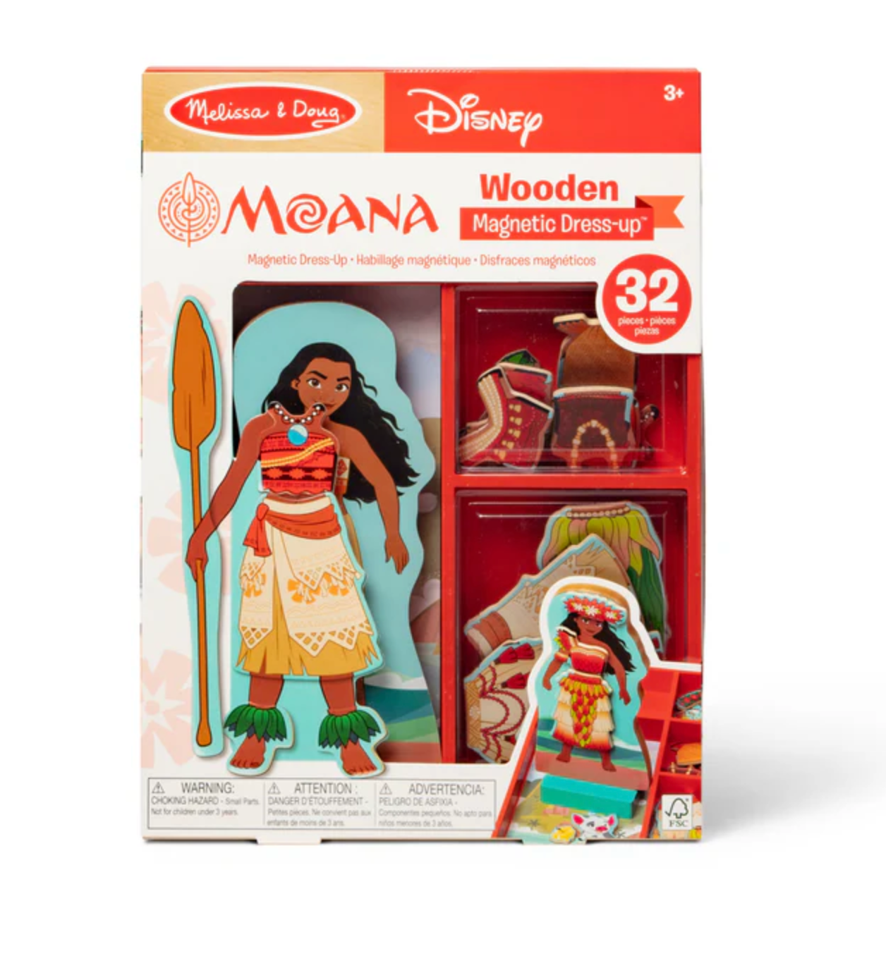 Moana Wooden Magnetic Dress-Up - Denny's