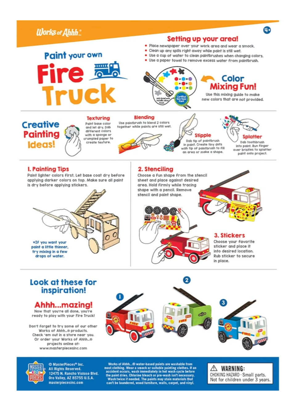 Paint Your Own Fire Truck - Denny's