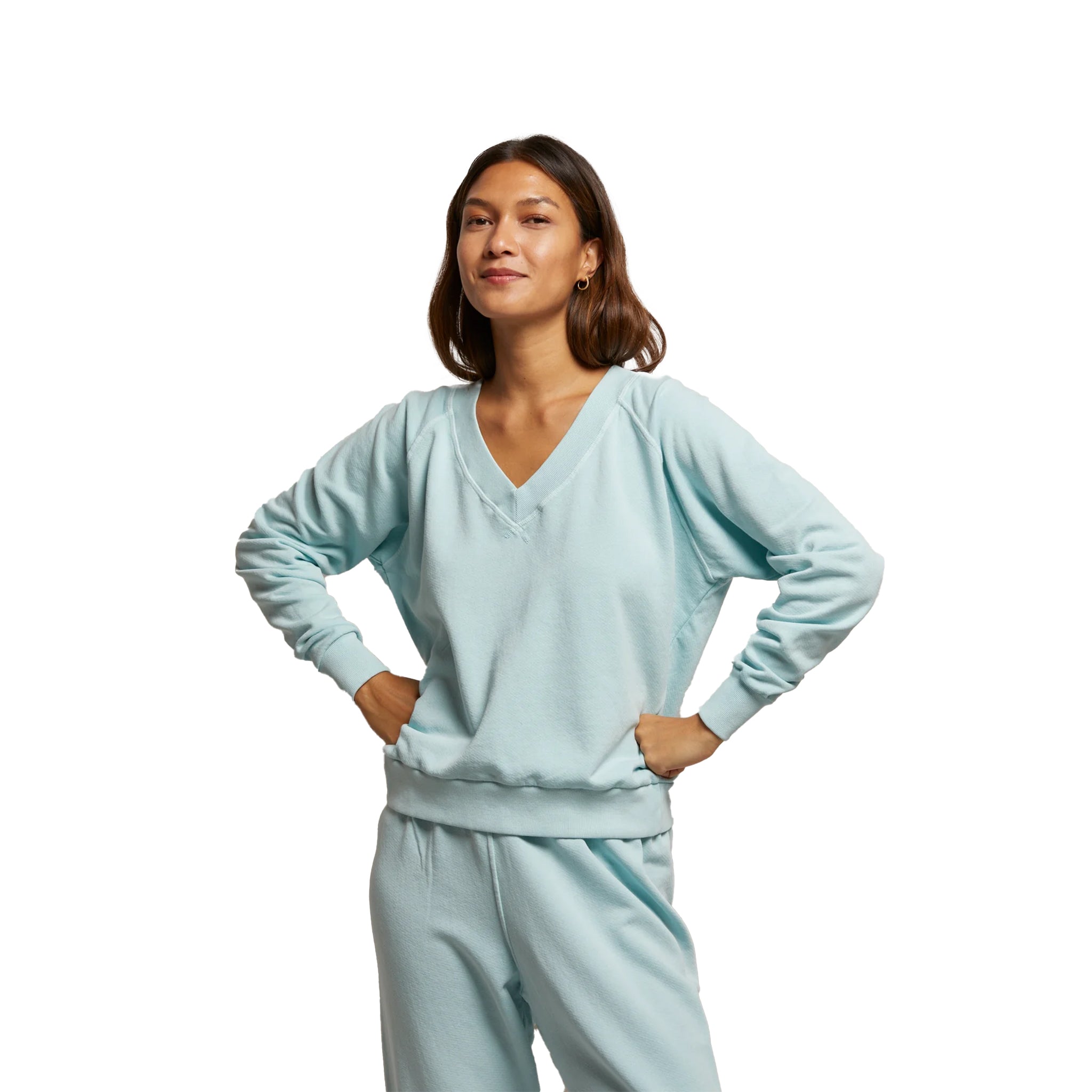 Sinead Relaxed French Terry V-Neck - Denny's