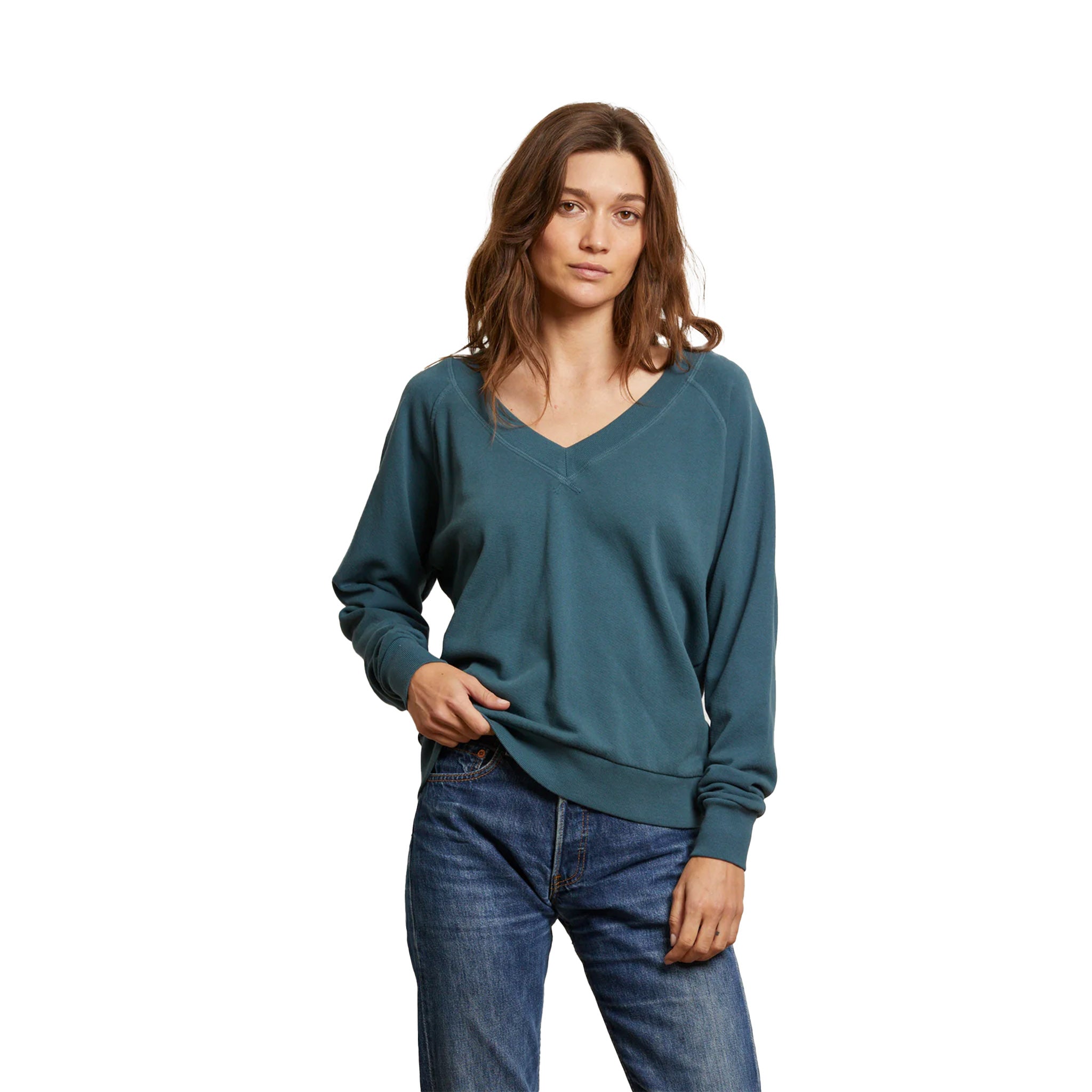 SInead Relaxed French Terry V-Neck - Denny's