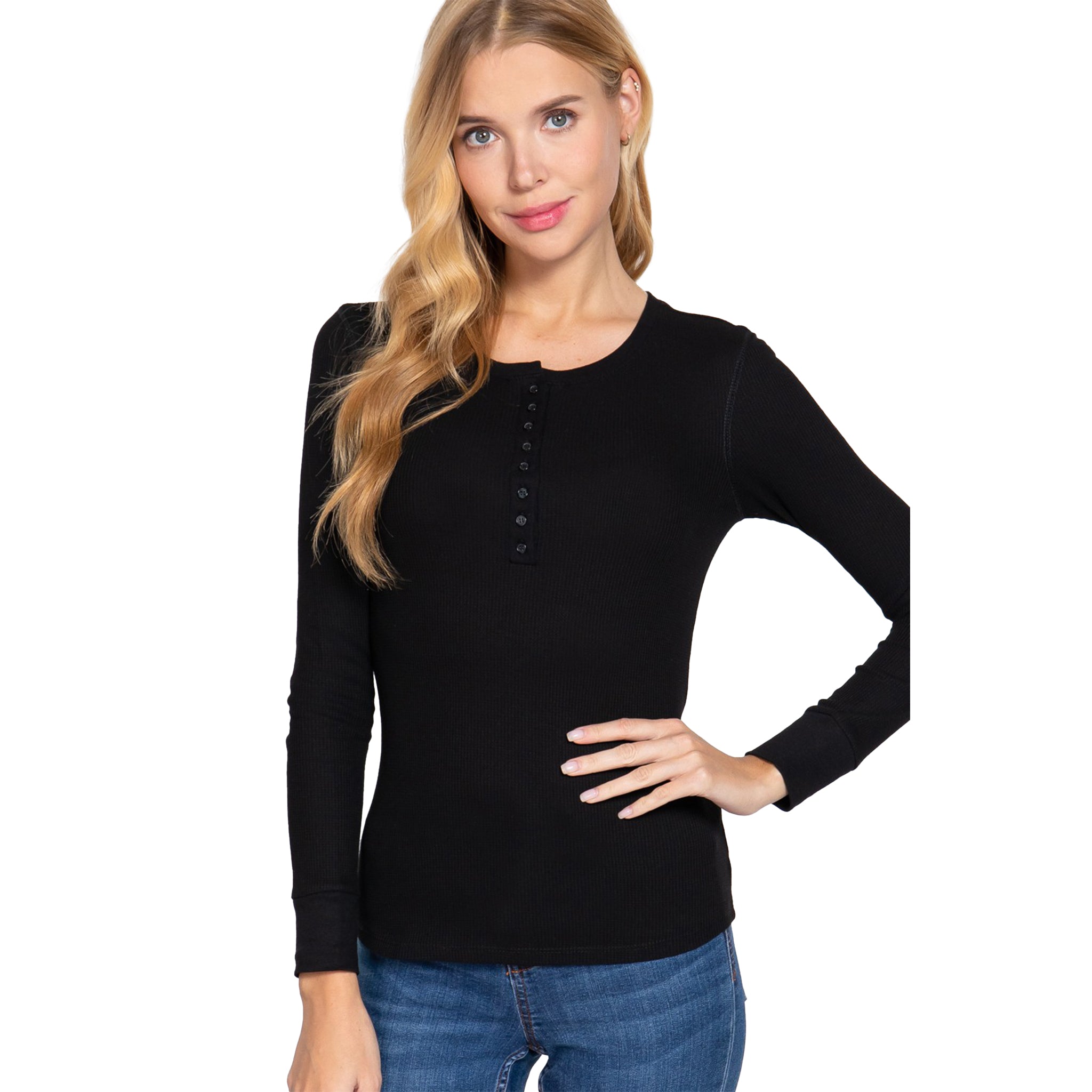 Long Sleeve Thermal Henley - Denny's