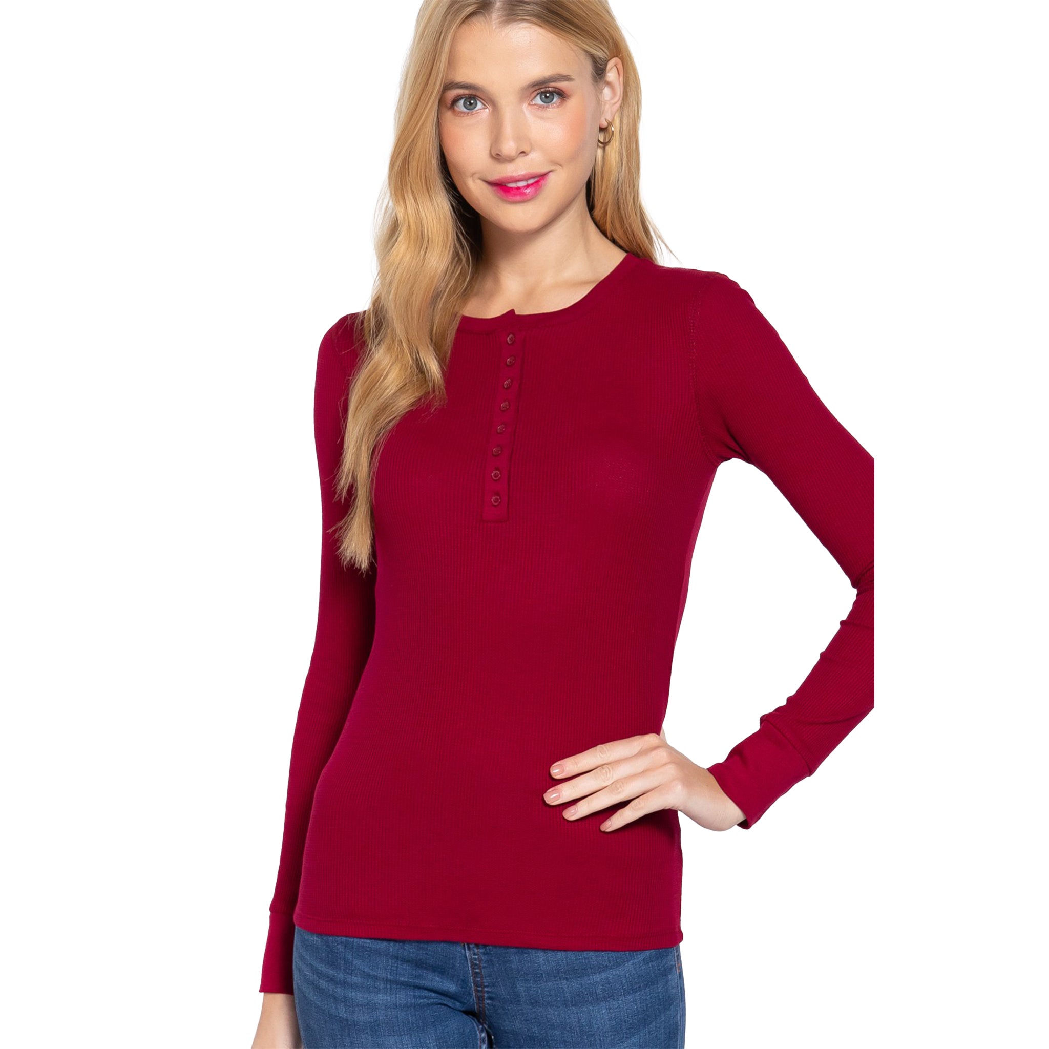 Long Sleeve Thermal Henley - Denny's
