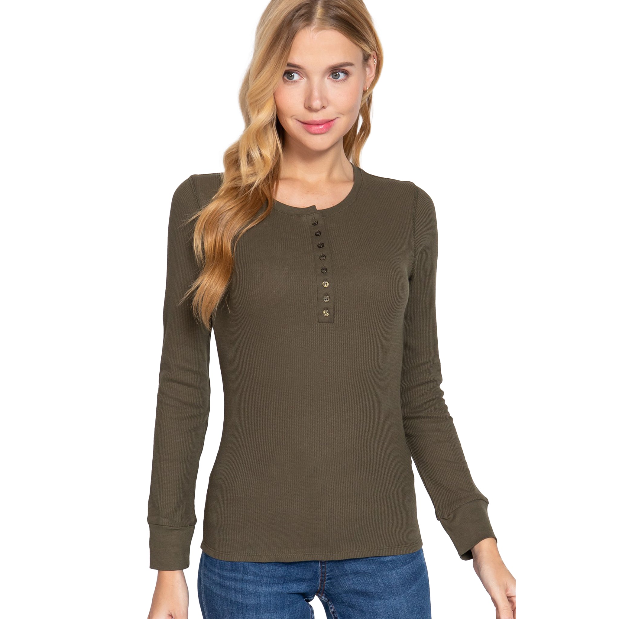 Long Sleeve Thermal Henley - Denny's