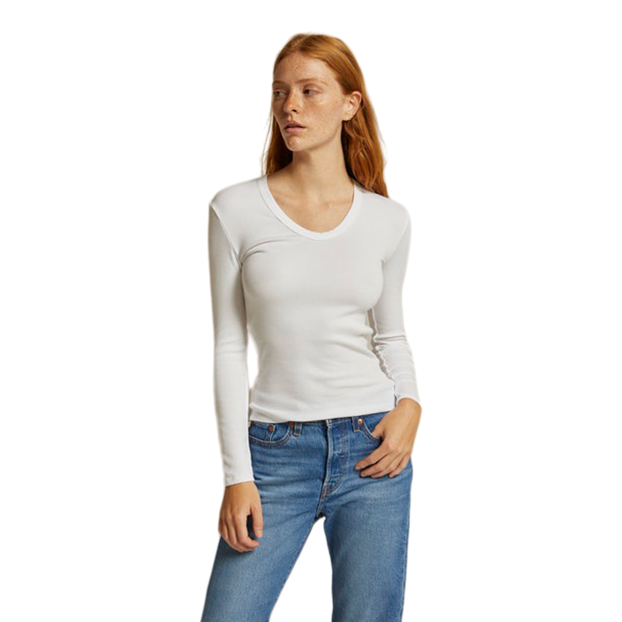 Robyn U Neck RIbbed Long Sleeve - Denny's