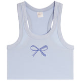 Rib Tank With Blue Stripe Bow