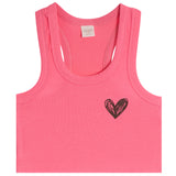 Black Scribble Heart Rib Tank