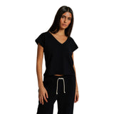 Pearl Jersey Short Sleeve Vneck