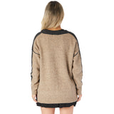 Two Tone V-Neck Sweater - Denny's