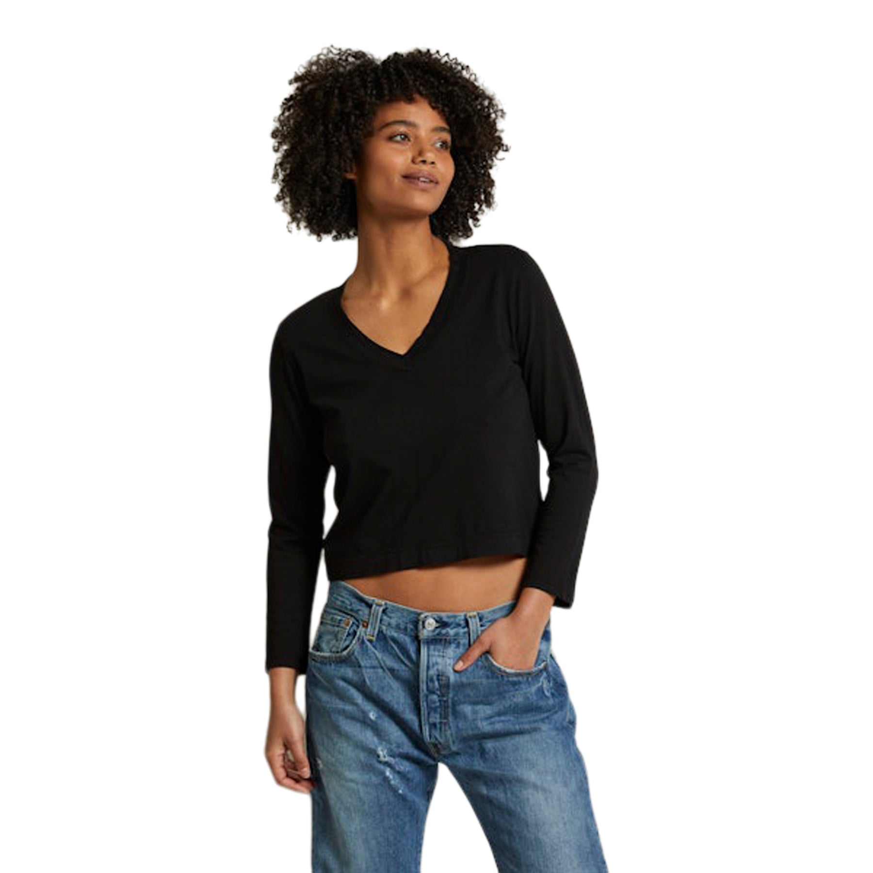Sinatra Ringspun V-Neck Shirt - Denny's