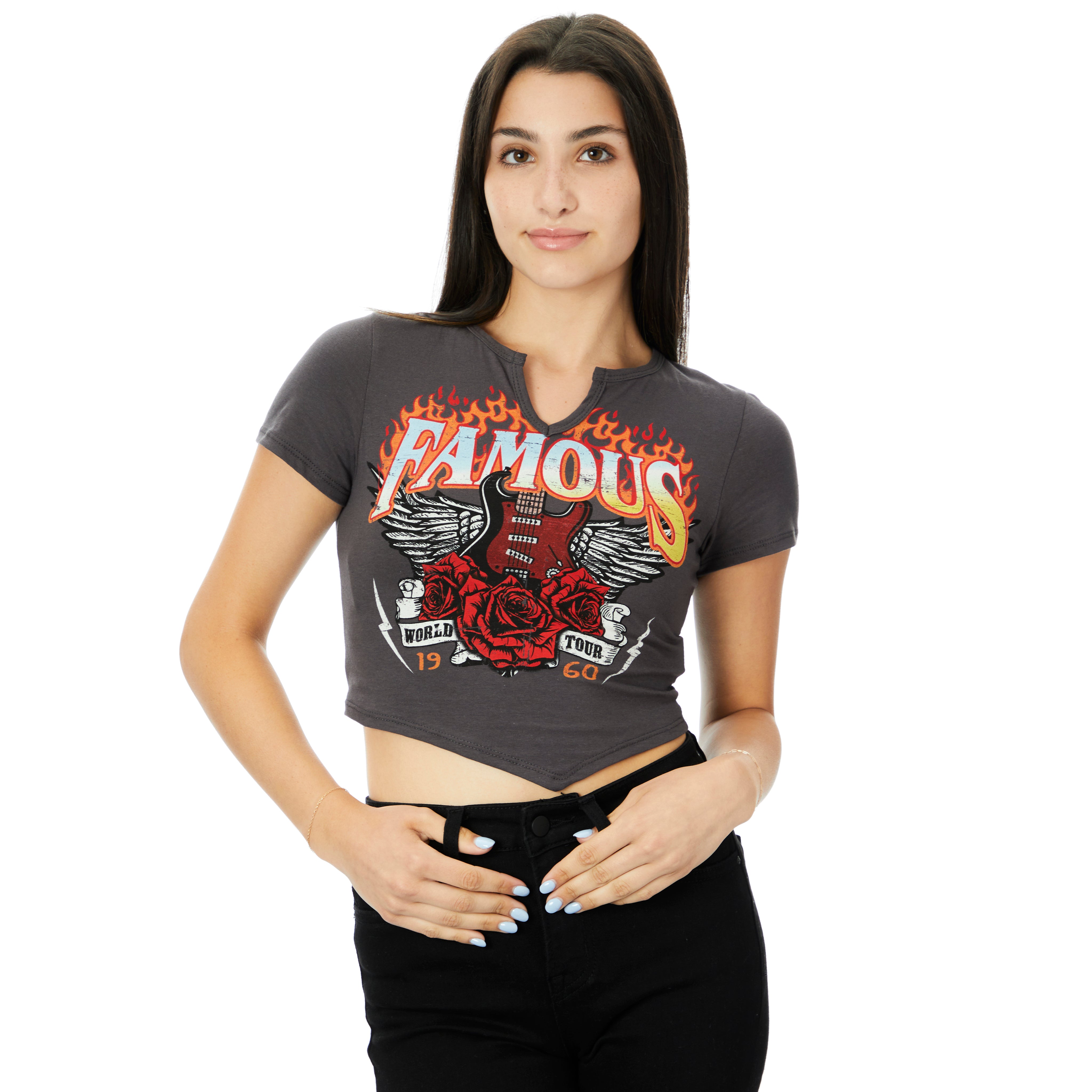 Famous Guitar Vneck Tee - Denny's